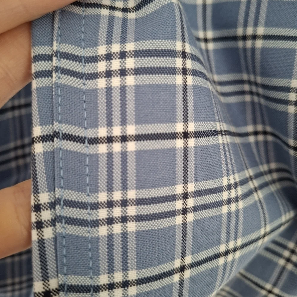 Lanvin Classique Men's Blue Checkered Button-up Dress Shirt (Size EU 46) - Picture 5 of 8